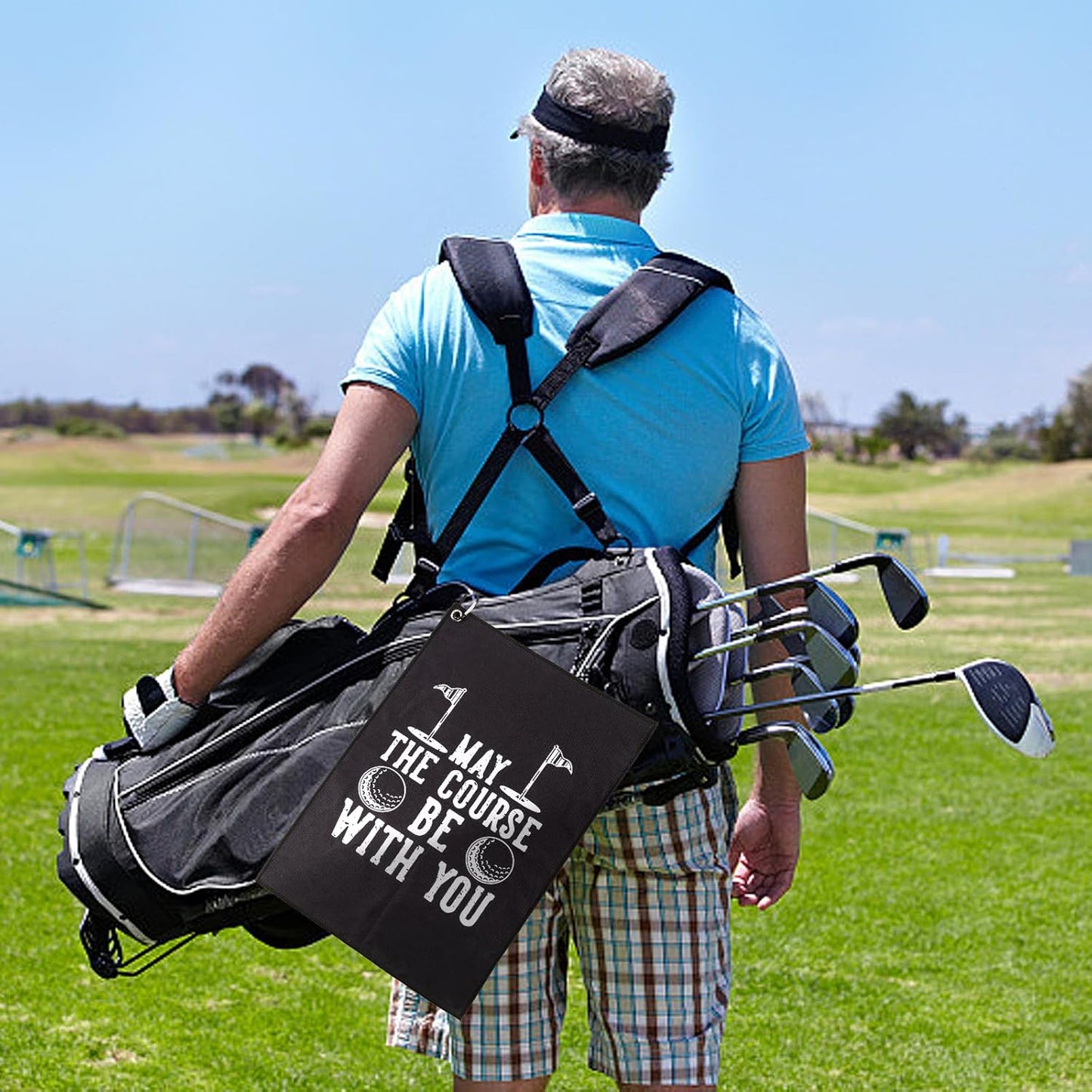 Golf Towel,Printed Golf Towels for Golf Bags with Clip,Golf Accessories Funny Golf Gifts for Men Golfers,Husband Boyfriend Dad,Birthday Gifts for Golf Fan-I Use This Towel to Wash My Balls (Golf#2)