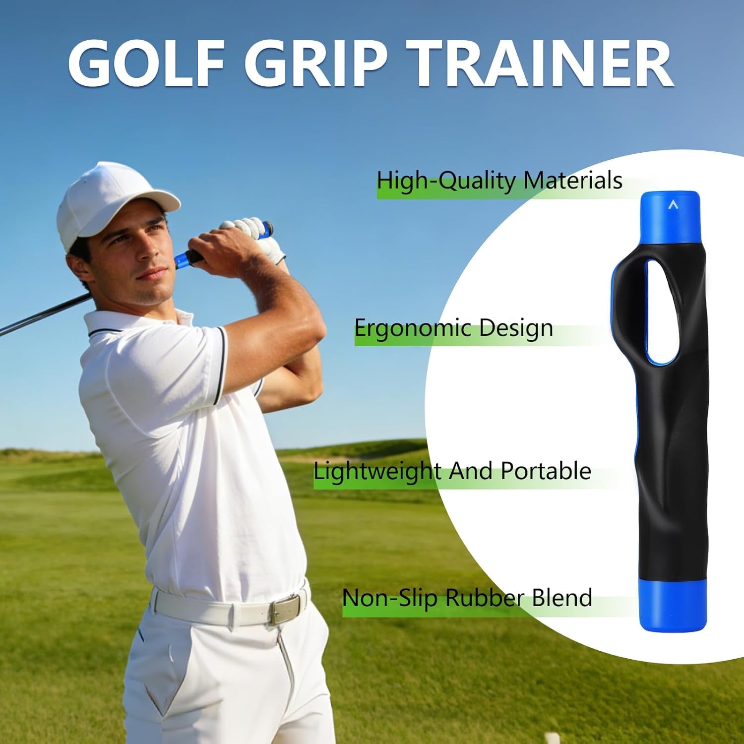Golf Grip Trainer, Golf Training Aid, Golf Grip Kit, Golf Club Grips, Golf Club Grip, Grip Trainer Golf Club to Help Train Correct Hand Position