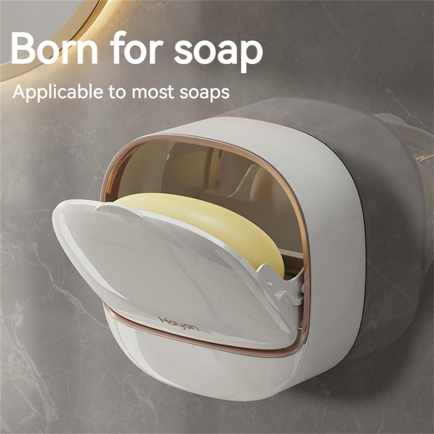 Soap Dish with Drainage Box, Wall Mounted Soap Holder for Shower