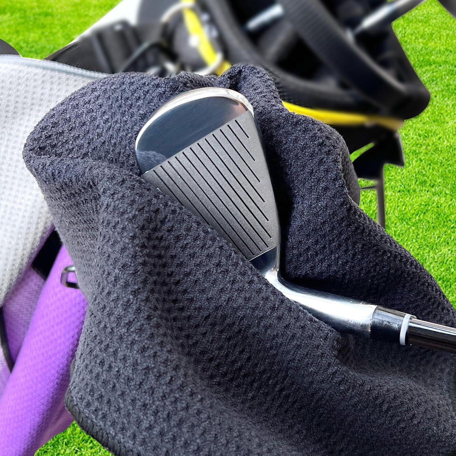 Golf Club Cleaner Set, Includes Golf Water Brush and Waffle Pattern Golf Towel. Golf Club Brush/Golf Accessories for Men/Golf Gifts
