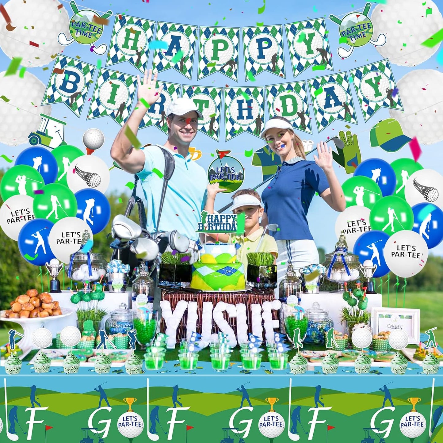2 Pack Golf Party Tablecloths, 51X87'' Plastic Disposable Rectangle Golf Table Cover for Golf Theme Party Decorations, Golf Birthday Supplies, Par-Tee Decor, Golf Events