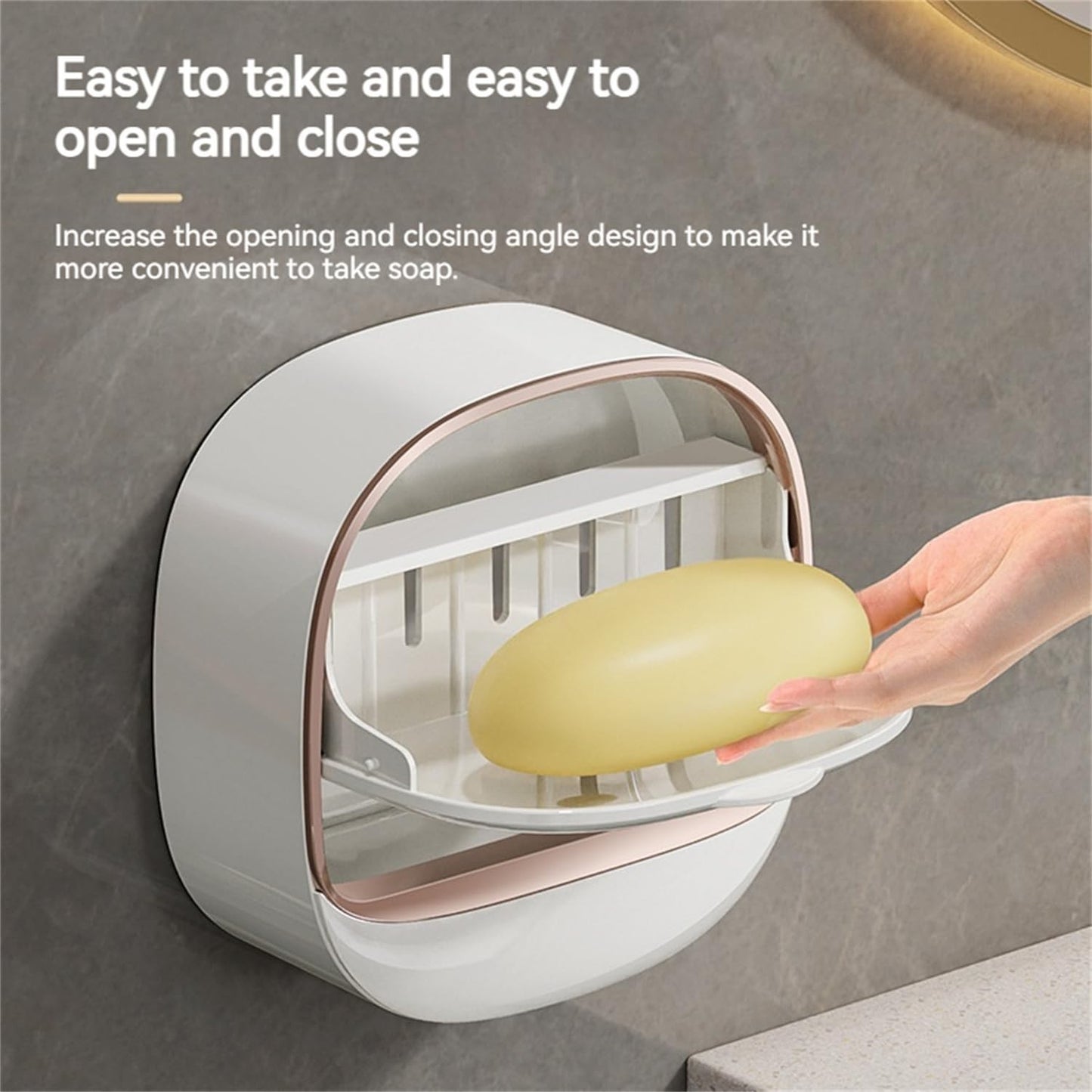 Soap Dish with Drainage Box, Wall Mounted Soap Holder for Shower