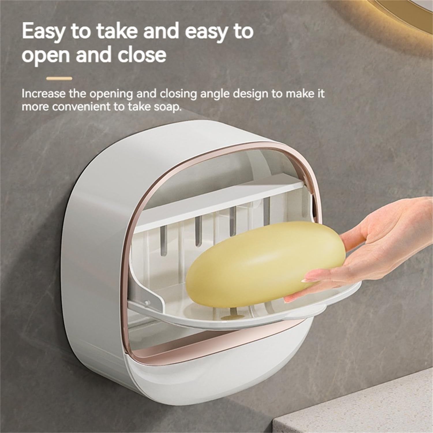 Soap Dish with Drainage Box, Wall Mounted Soap Holder for Shower