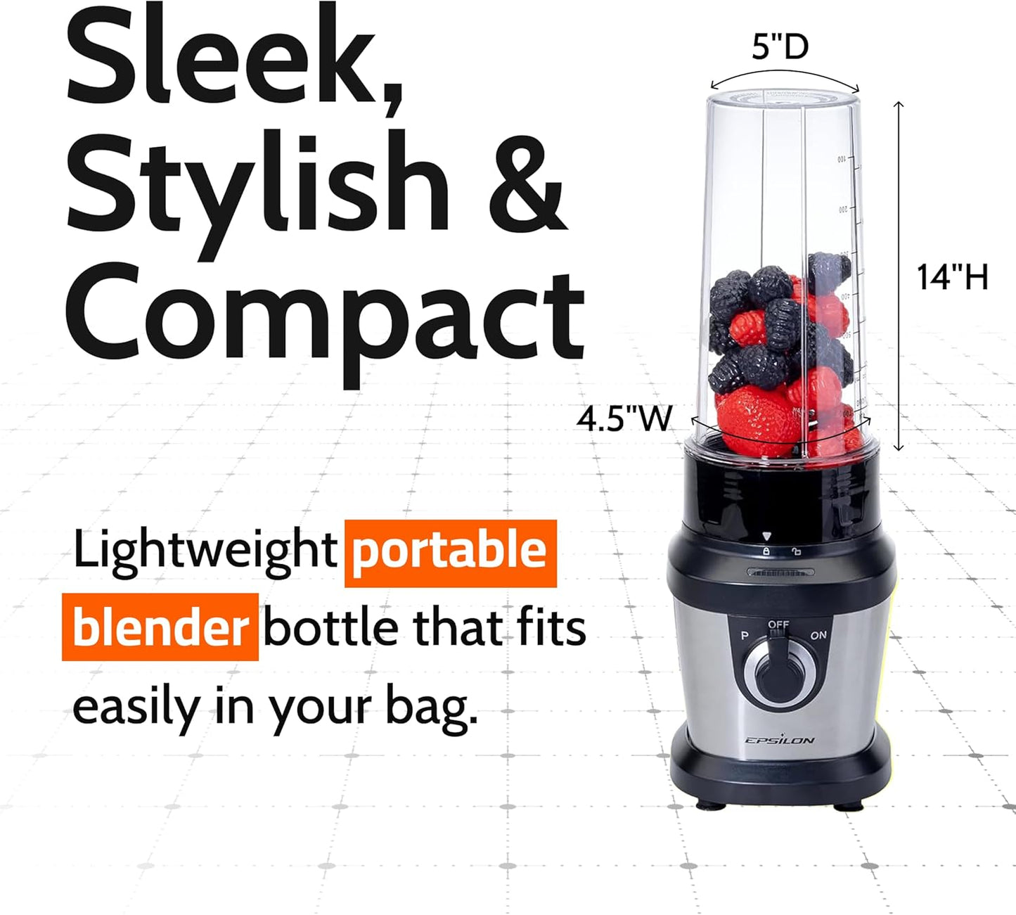 Portable Blender for Shakes and Smoothies – 400W Personal Blender with 24Oz Portable Bottle, Electric Personal Blender Bottle with 4-Blade Assembly, Travel-Friendly and Bpa-Free