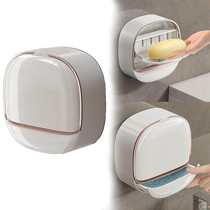 Soap Dish with Drainage Box, Wall Mounted Soap Holder for Shower