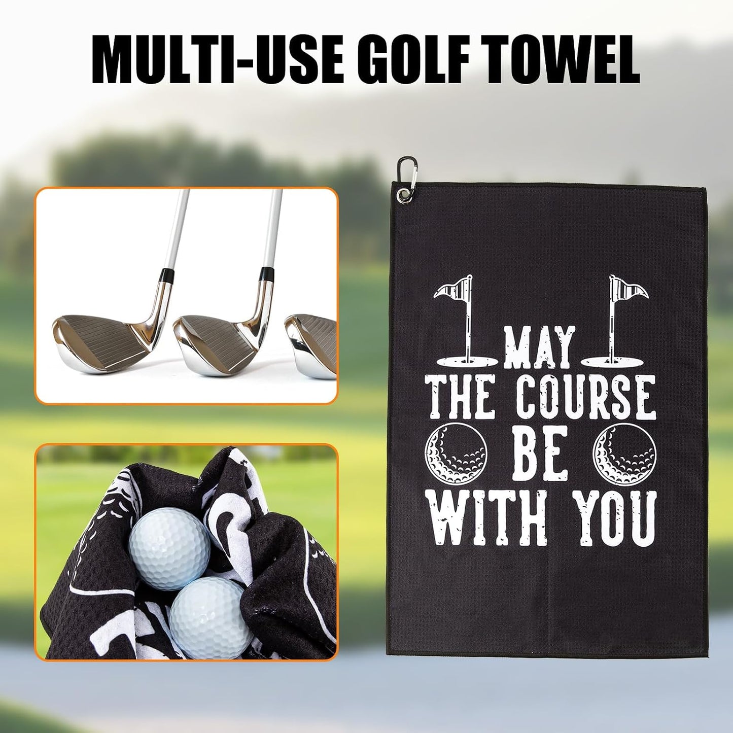 Golf Towel,Printed Golf Towels for Golf Bags with Clip,Golf Accessories Funny Golf Gifts for Men Golfers,Husband Boyfriend Dad,Birthday Gifts for Golf Fan-I Use This Towel to Wash My Balls (Golf#2)